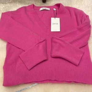 Joie 100% cashmere pink V-neck sweater